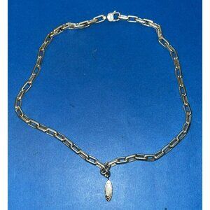 Emporio Armani Cable Link Chain Charm Necklace Silver 18"